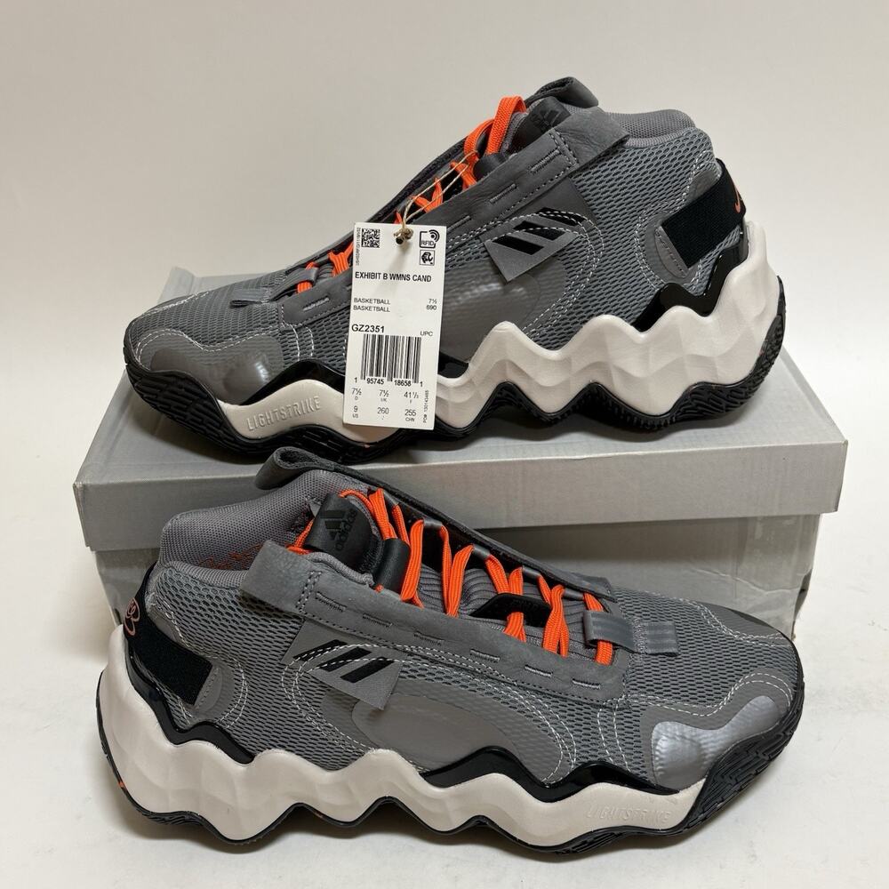 Adidas Exhibit B Candace Parker PE Women’s Sz 9 Gray Basketball Sneakers GZ2351